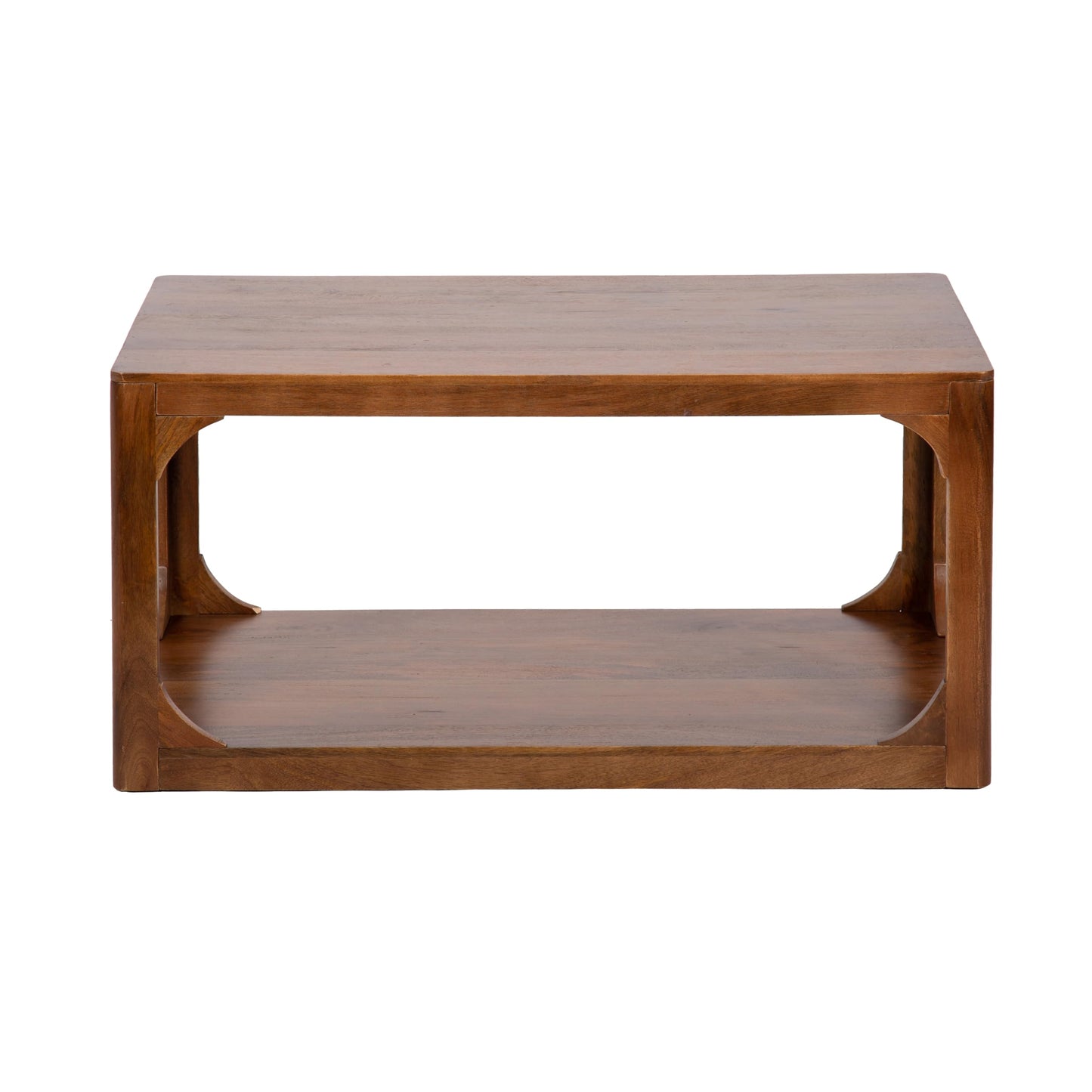 Kate and Laurel Dahl Transitional Rectangular Coffee Table; 36 x 20 x 18; Walnut Brown; Modern Rectangle Living Room Table with Solid Mango Wood Construction and Extra Underlying Storage