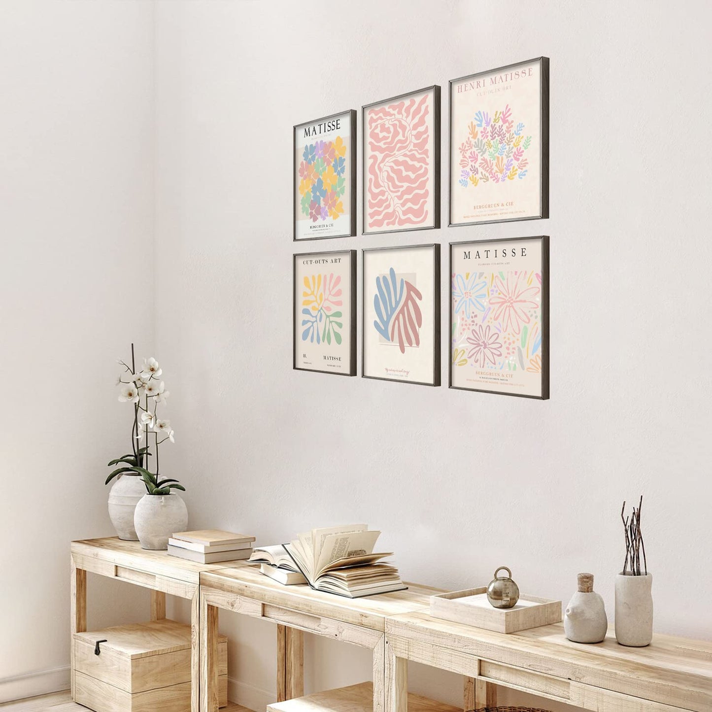 KBKBART Henri Matisse Posters, Danish Pastel Room Decor Aesthetic, Abstract Matisse Wall Art, Minimalist Flower Boho Art Prints, Gallery Wall Decor (8x10inch, Unframed)