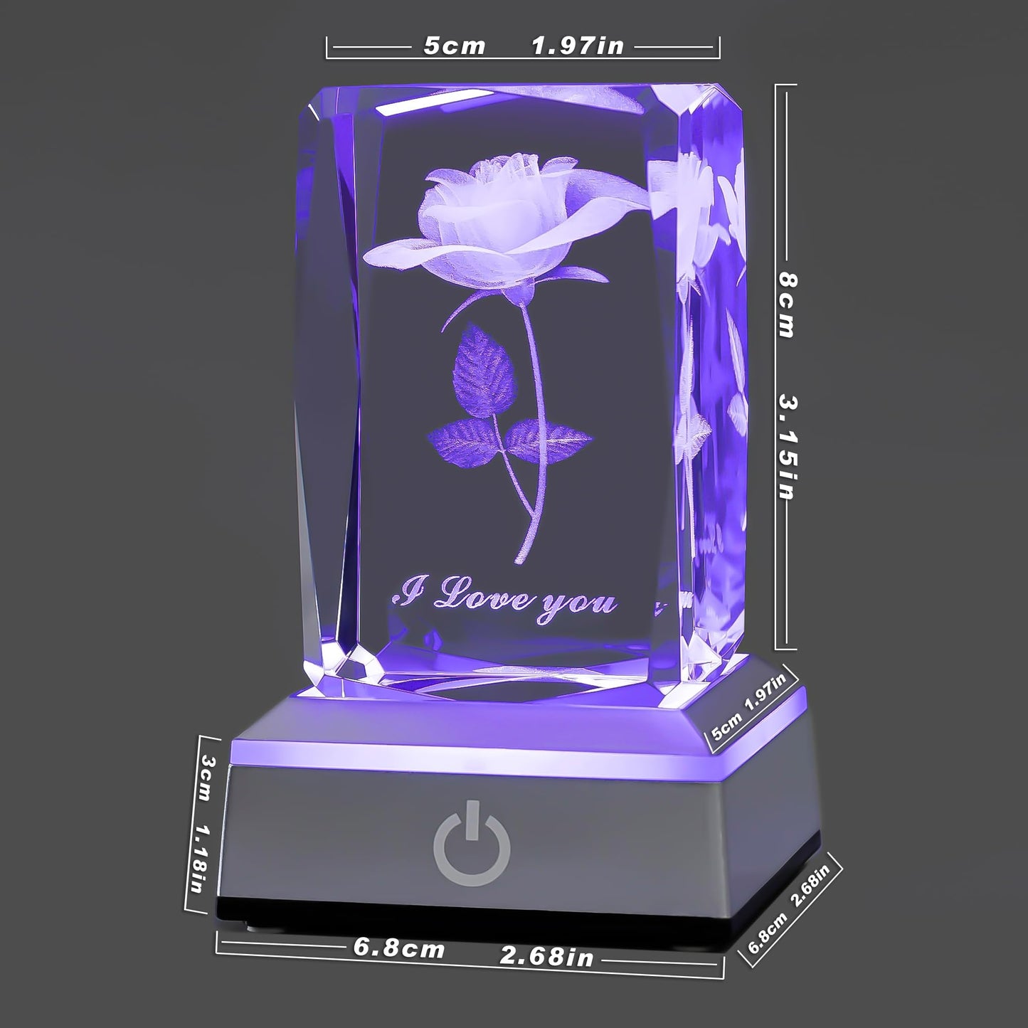 hochance 3D Rose Crystal Nightlight,Perfect Mothers Day Gifts for Wife Her Mom from Daughter Husband Son，Mother's Day Ideas Unique Anniversary Birthday Decolamp Presents