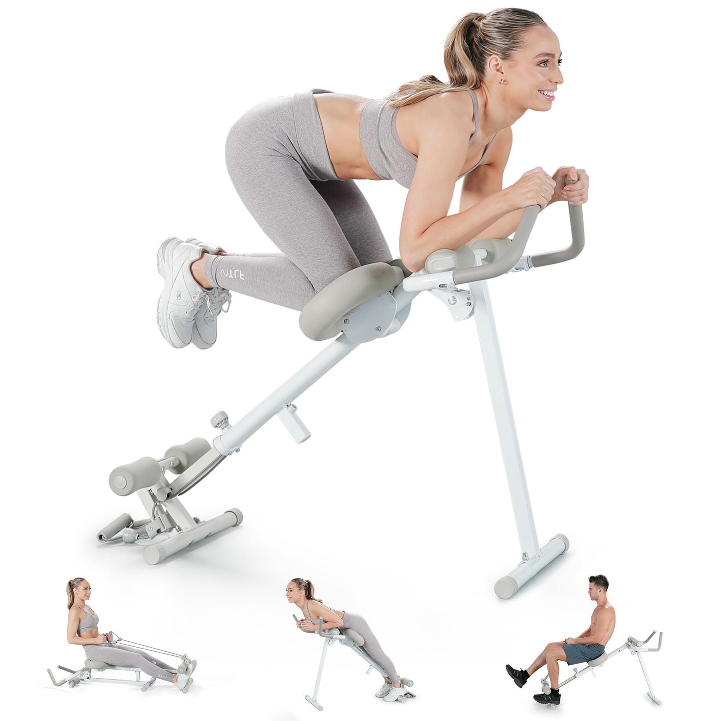 Wonder Core Pro Max - Ab Machine for Stomach Workout, Ab Workout Equipment for Home Gym Trainer, 4-in-1 Exercise Equipment - Rowing, Leg Press, Glider, Roman Chair