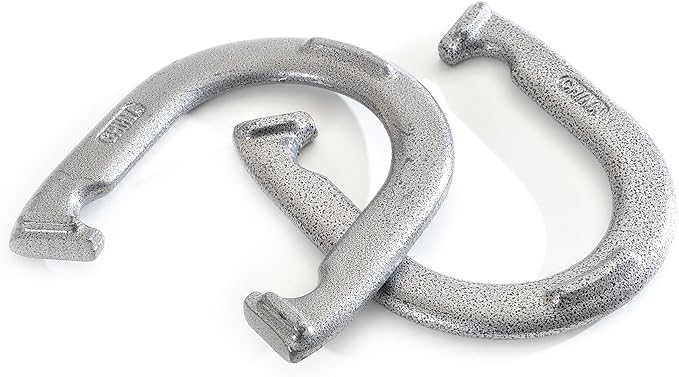 Franklin Sports Horseshoe Set - Cast iron Horseshoes and Steel Stakes - Official Size and Weight - Perfect for Yard and Beach - Recreational