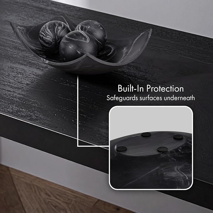 Creative Scents Black Marble Look Decorative Bowl, Coffee Table Decor for Living/Dining Room, Modern Black Catch-All Key Dish Decorations for Entryway, Black Decor - Fruit Bowl for Kitchen Counter