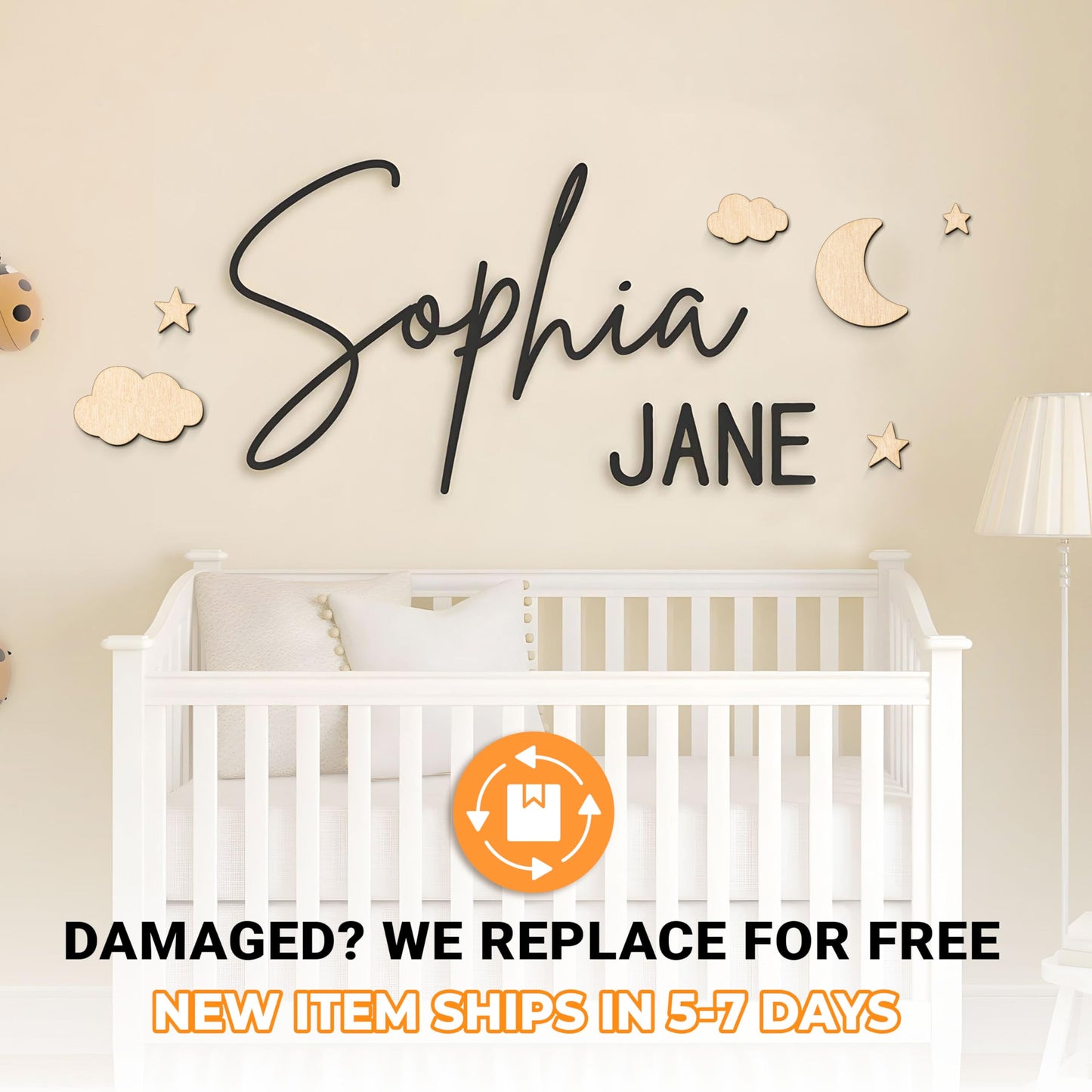 Personalized Name Sign for Nursery - Custom Wooden Name Signs for Kids Room, Personalized Nursery Name Sign - Perfect Kids Room Decor, Wall Name Decoration & Wedding signs, Family Name Signs