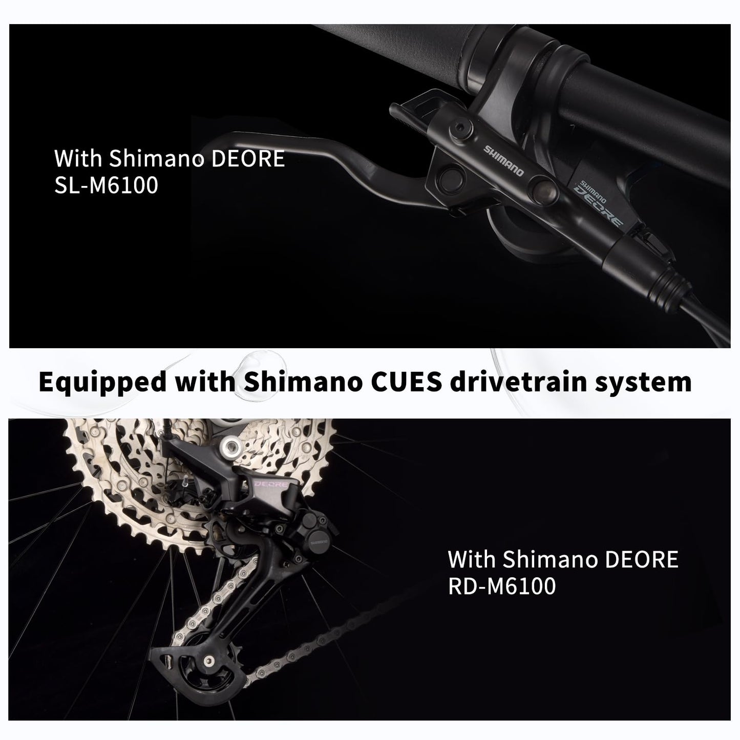 SAVADECK Carbon Fiber Mountain Bike with Shimano Deore M6100 12-Speed, MTB Bicycle with Hydraulic Disc Brakes(White, 27.5 * 17)