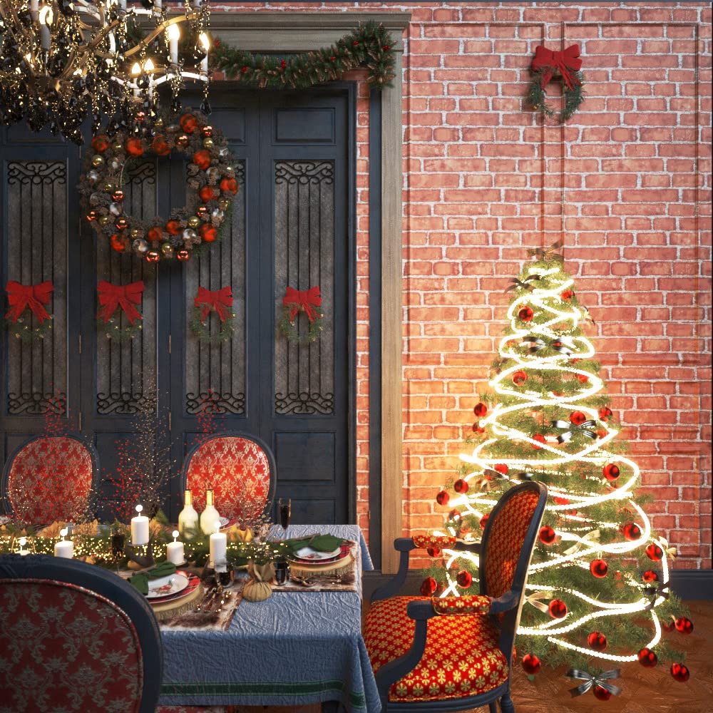 Naphite Red Brick Peel and Stick Wallpaper 3D Faux Brick Contact Paper for Cabinets/Drawers Self Adhesive Removable Wallpaper Wrapping Paper Backsplash Fireplace Kitchen Waterproof 17.7inW 78.7inL