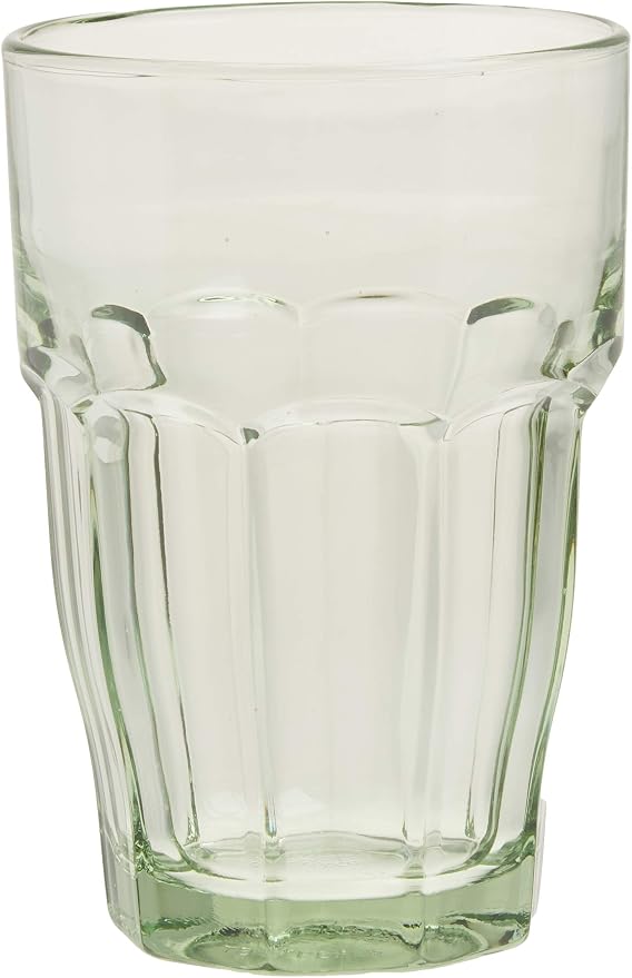 Bormioli Rocco Rock Bar 12.5 oz. Long Drink Stackable Tempered Beverage Glasses for Cold Drinks, Water, and Cocktails, Set of 6, Mint Green
