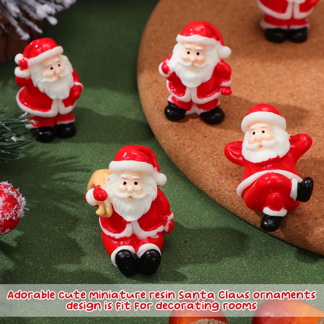 ARTIBETTER 36 Pcs Santa Claus Ornament Santa Claus Statue Christmas Decor Mini Figurine Christmas Miniature Figurines Mini for Crafts Sculpture Craft Miniatures Resin Red