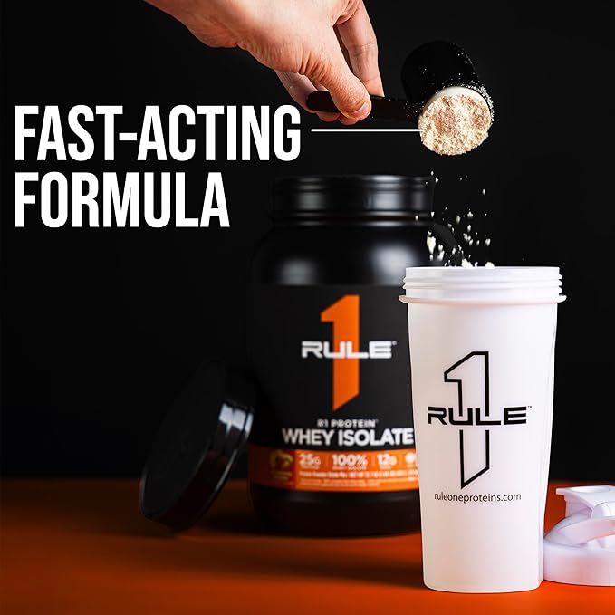 Rule 1 R1 Protein Whey Isolate - with 25g Protein & 6g BCAA Exclusively from Isolated & Hydrolyzed Sources for Workout Recovery (5 Pounds*, Banana Crème)