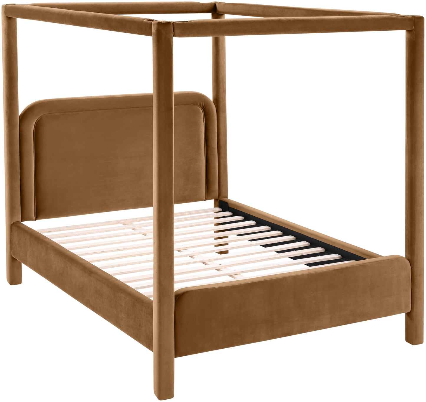 Meridian Furniture Salina Saddle Velvet Upholstered Queen Bed