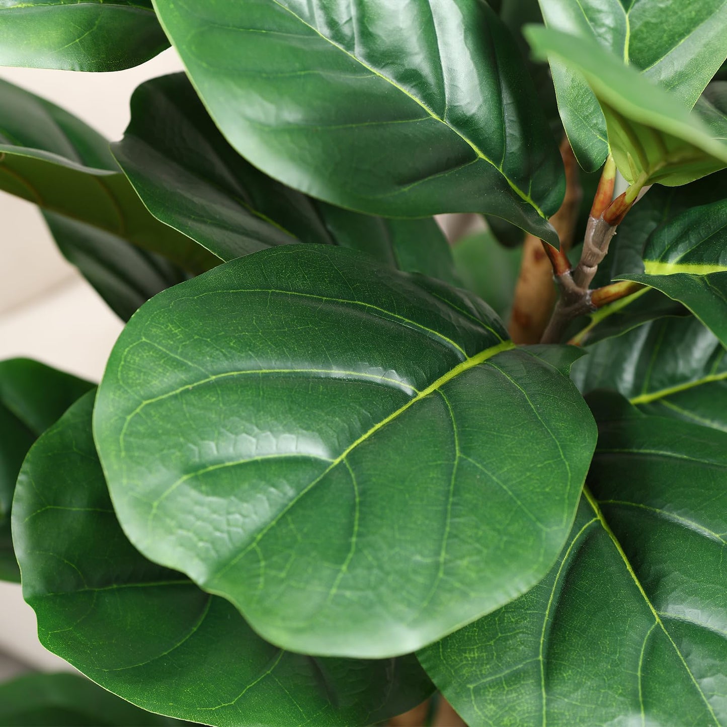 OAKRED Artificial Fiddle Leaf Fig Tree with White Planter,5ft Tall Fake Tree with Natural Wood Trunk for Home Decor, Faux Ficus Tree Fake Moss for Indoor Office Living Room