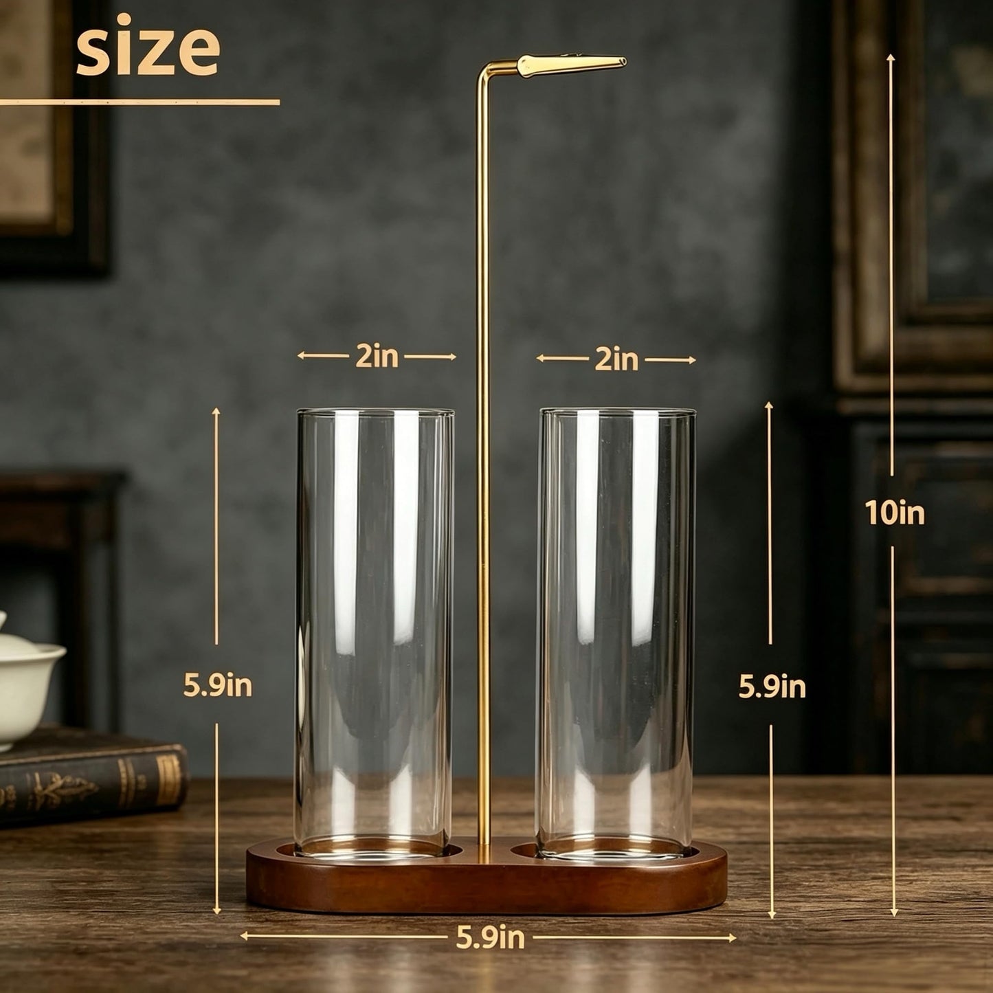 Moocervi Incense Holder,2 in 1 Incense Sticks Burner Holder with Storage,Hang Upside Down Incense Holder for Sticks with Glass Ash Catcher for Meditation Yoga Spa Room Decor (Brown)