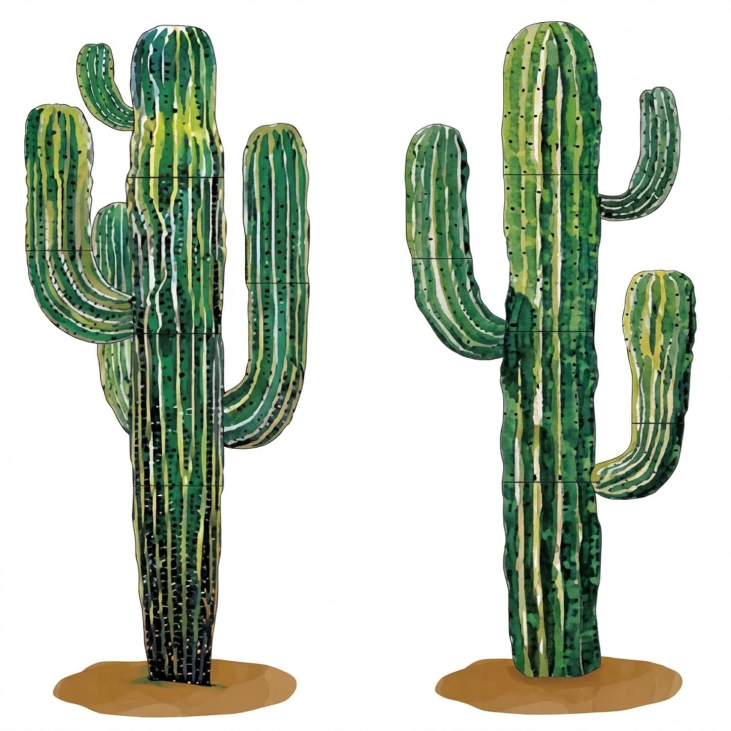 Janlaugh 2 Pcs 4 Feet Large Boho Cactus Wall Decor Jointed Cactus Cutouts Wall Stickers Tropical Cacti Home Decals Stickers DIY Bohemian Green Botanical Decorations for Classroom Bedroom