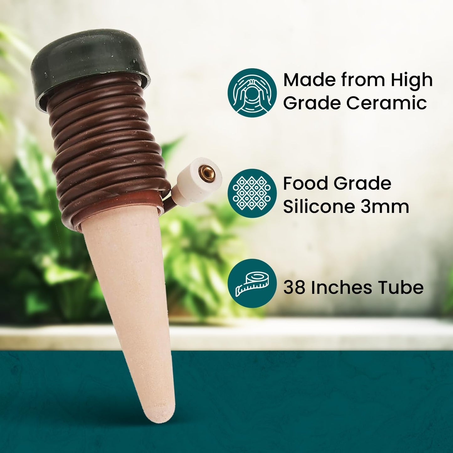 Blumat Classic Self-Watering Stakes - Prevents Overwatering and Underwatering for Healthy Growth While You are Away - Ideal for Indoor Plant Watering, 3 Pack, wo Adapter