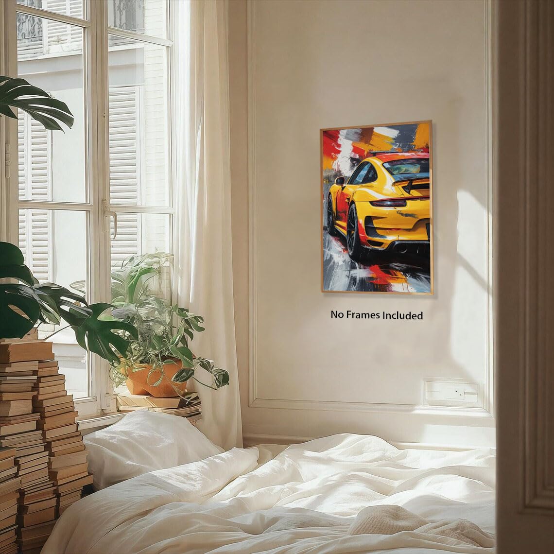 TOCDGOO Graffiti Sports Car Wall Art, Modern Abstract Supercar Art Canvas Print, Automotive Wall Decor, 16x24 inch Unframed