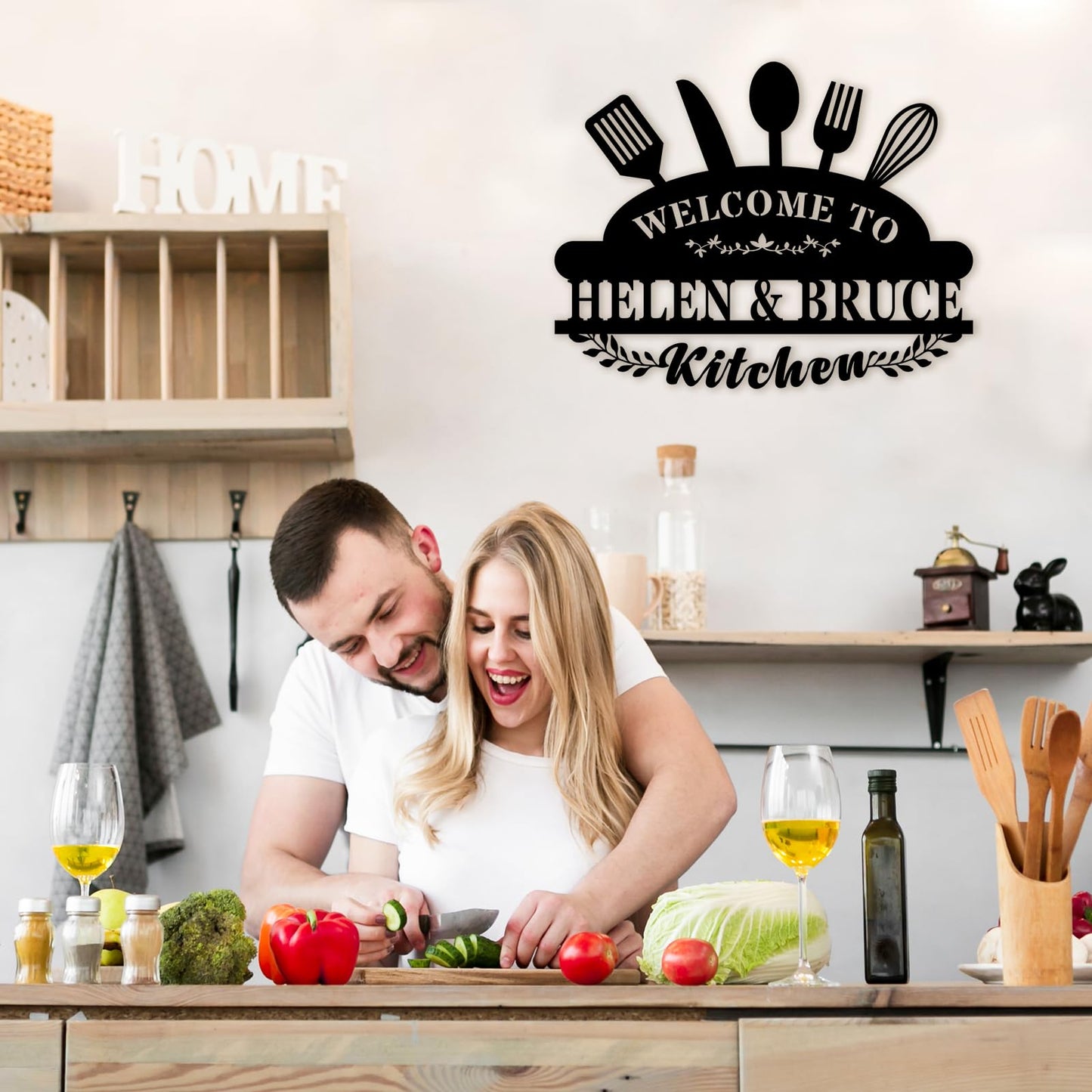 Personalized Metal Kitchen Signs, Personalized Kitchen Wall Decor, Custom Kitchen Name Sign, Modern Farmhouse Kitchen Decor, Housewarming Gifts