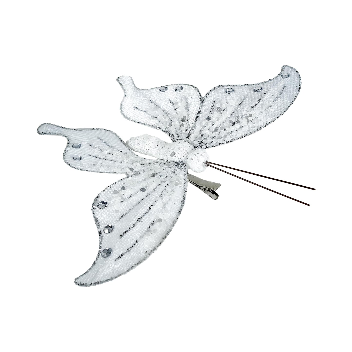 Berfutall- 3D Fabric Butterfly Wall Decor for Home Decor, Garden Decor, 8.66 Inches, Silver