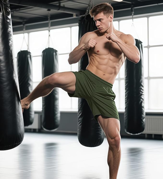 Aolesy Men's Gym Shorts Linerless & Liner - 5" Quick Dry Workout Running Shorts with Zip Pockets Sports Athletic Shorts