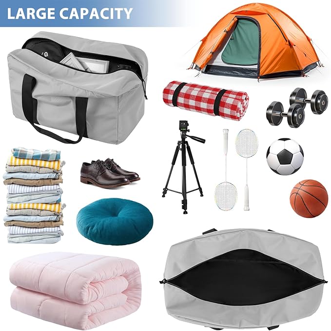 Large Travel Duffle Bag, 60L Gear Bag for Men and Women, Storage Bag Ideal for Overnight Camping and Weekend Getaways