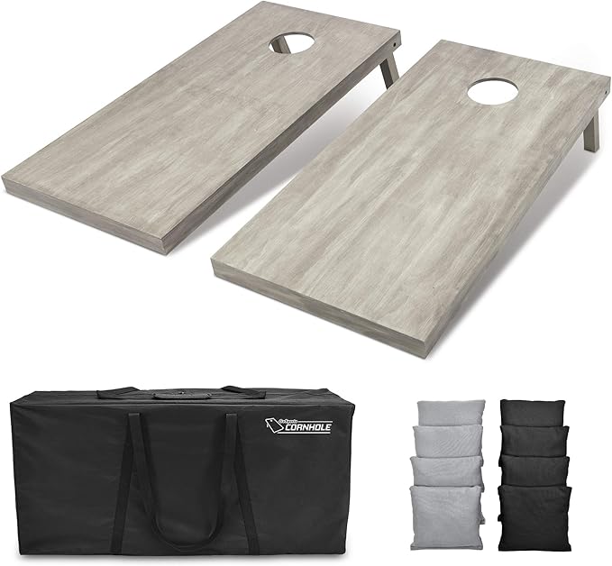 GoSports 4 ft x 2 ft Regulation Size Wooden Cornhole Boards Set - Includes Carrying Case and Bean Bags (Choose Your Colors) Over 100 Color Combinations