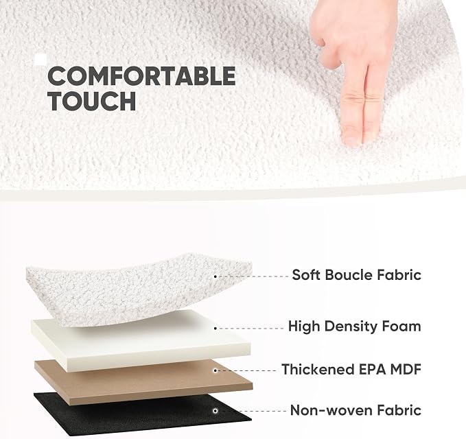 B FSOBEIIALEO Ottoman with Storage for Living Room, Sherpa Folding Storage Ottoman Foot Rest, 30 Inches Collapsible Bedroom Bench White Cream