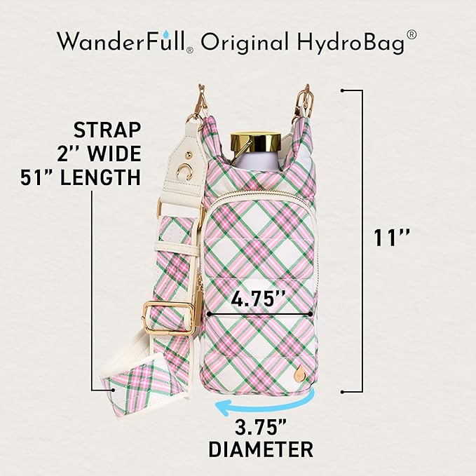 WanderFull® Original HydroBag® Collection, Water Bottle Holder w/Strap & Phone Pocket, Hands-Free Crossbody Water Bottle Bag