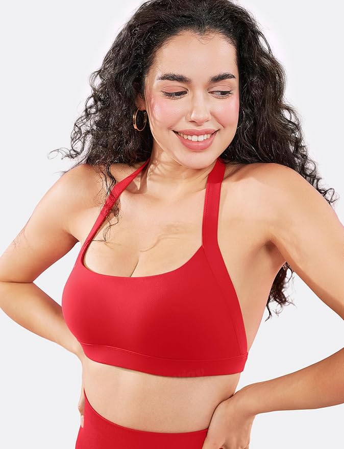 VOYJOY Sports Bras for Women Basic Wireless Bra Crop Workout Yoga Bra Sexy Tank Top
