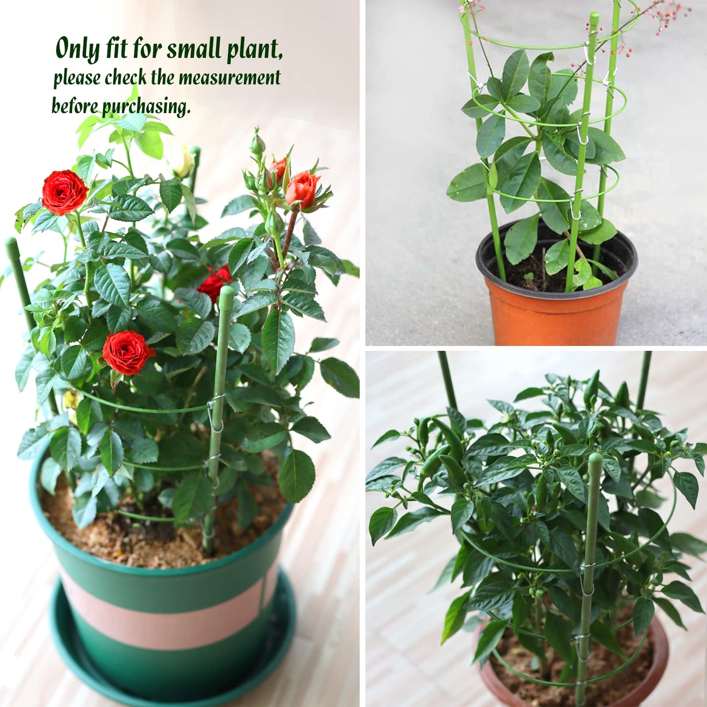 LEOBRO Tomato Cage, 2 PCS Small Plant Support Cage Rust Resistant Garden Ring Stake Plant Support for Tomato, Trellis, Climbing Plant, Flower, Plant Cages for Small Plants,17.7" H