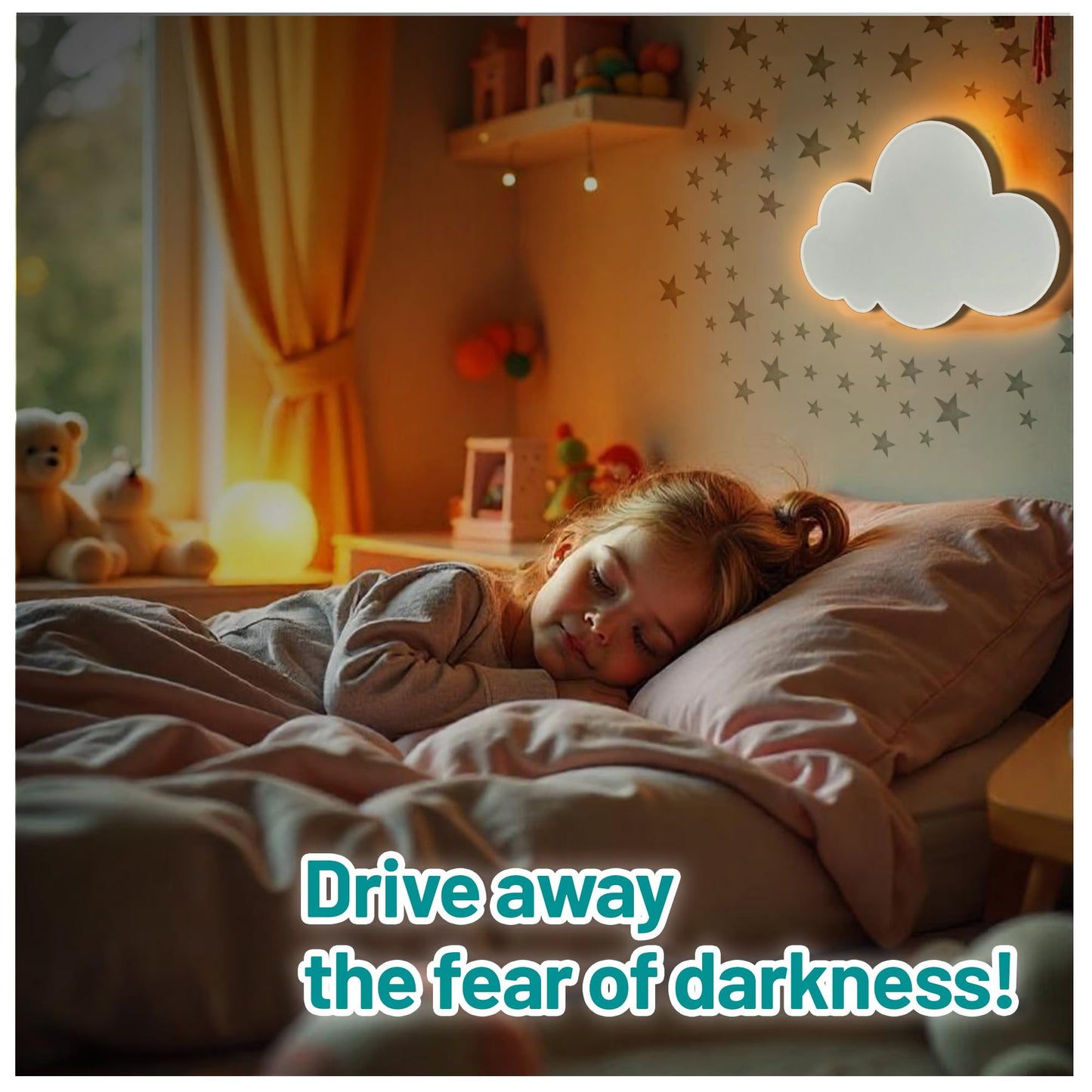 BAZENTI Cloud Lights - Nursery Decor Cloud Lamp, Rechargeable Baby Lamps with Remote, Hanging Lamp for Nursery, Kids Night Light with Timer & Touch Control (White)