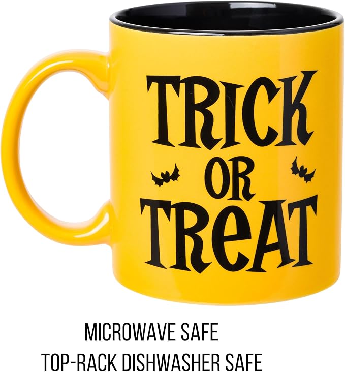 Silver Buffalo Peanuts Halloween Snoopy Trick Or Treat Spider Webs Ceramic Mug, 20 Ounces
