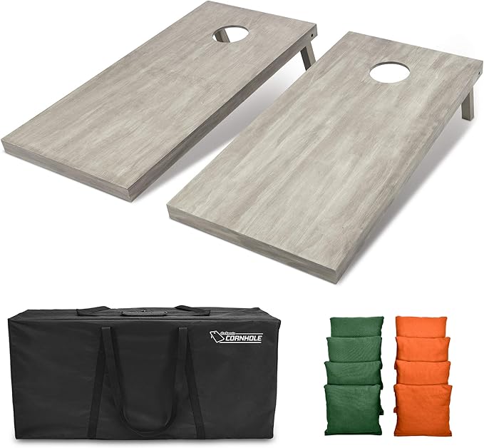 GoSports 4 ft x 2 ft Regulation Size Wooden Cornhole Boards Set - Includes Carrying Case and Bean Bags (Choose Your Colors) Over 100 Color Combinations