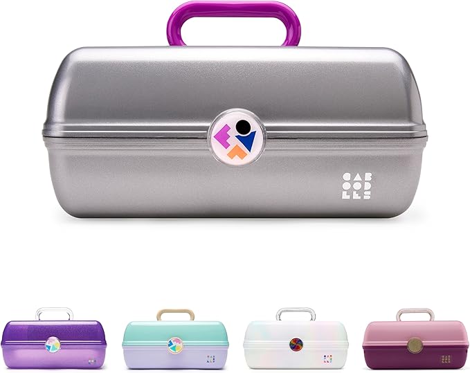 Caboodles Twilight Disco - On-The-go Girl Costmetic Organizer Make-up & Accessory Carry Case, Silver Shimmer