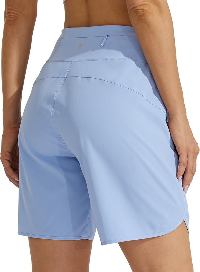 Willit Women's 7" Athletic Running Shorts Long Workout Hiking Shorts Quick Dry High Waisted Active Zipper Pocket(X-Large)