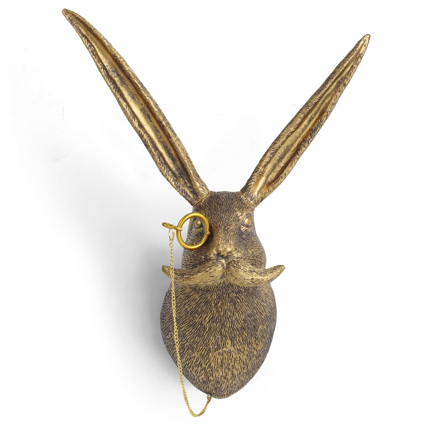 UITWMKTG Gold Animal Head Wall Decor Wall Sculpture Home Decor Statue for Living Room Office Bedroom Modern Decor for Men Women Rabbit