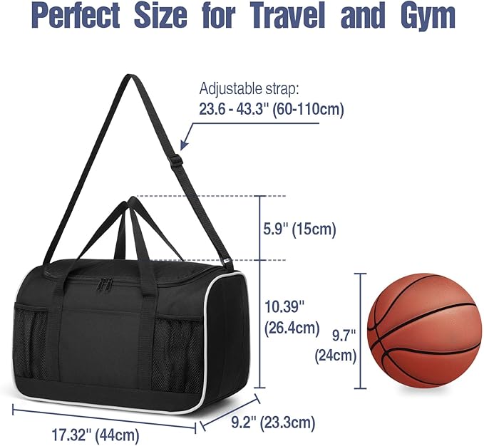 BuyAgain Duffle Bag, 17" Small Travel Carry On Sport Duffel Gym Bag.