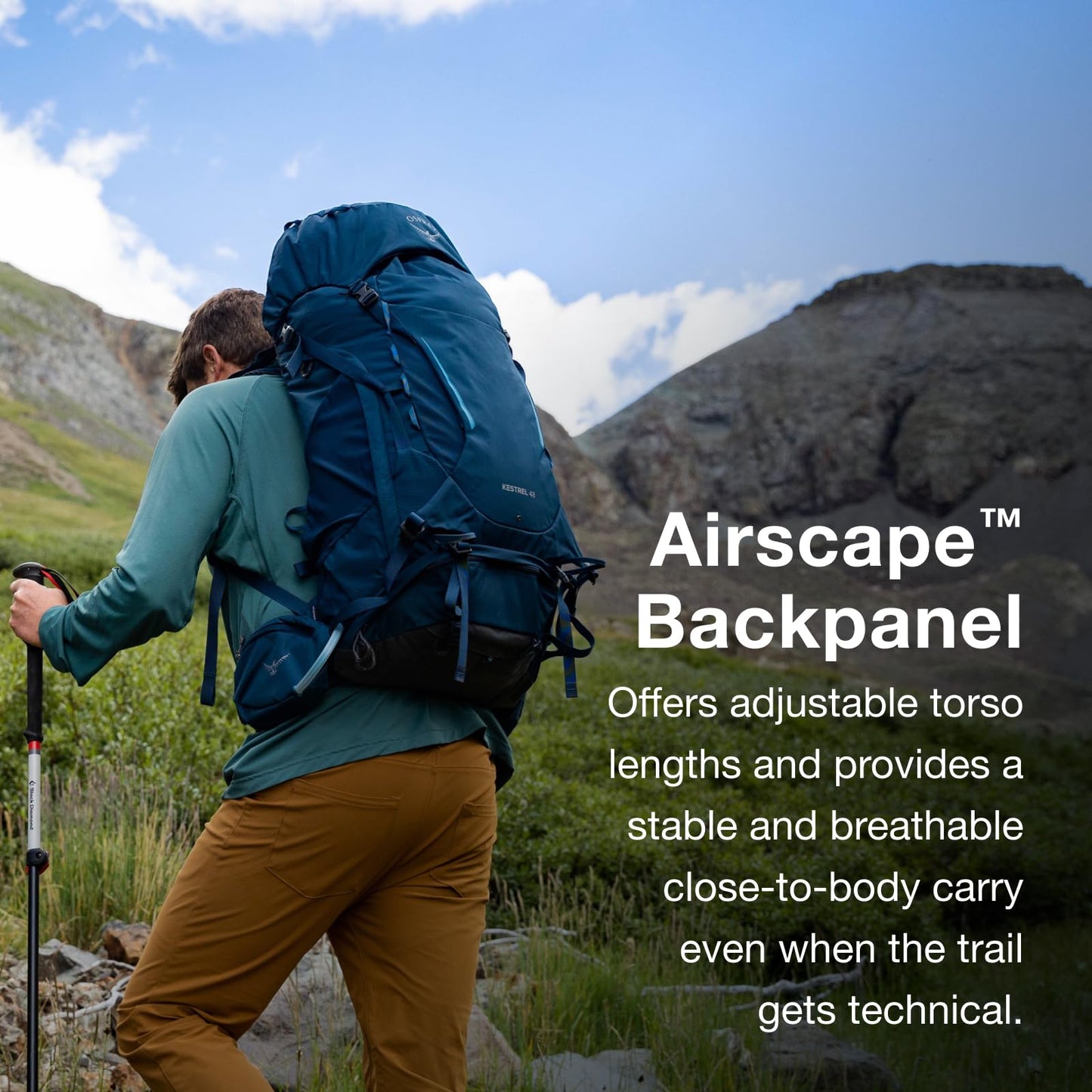 Osprey Kestrel 58L Men's Backpacking Backpack - Hiking & Camping Bag with Waterproof Raincover, Olive Tan, Large/X-Large