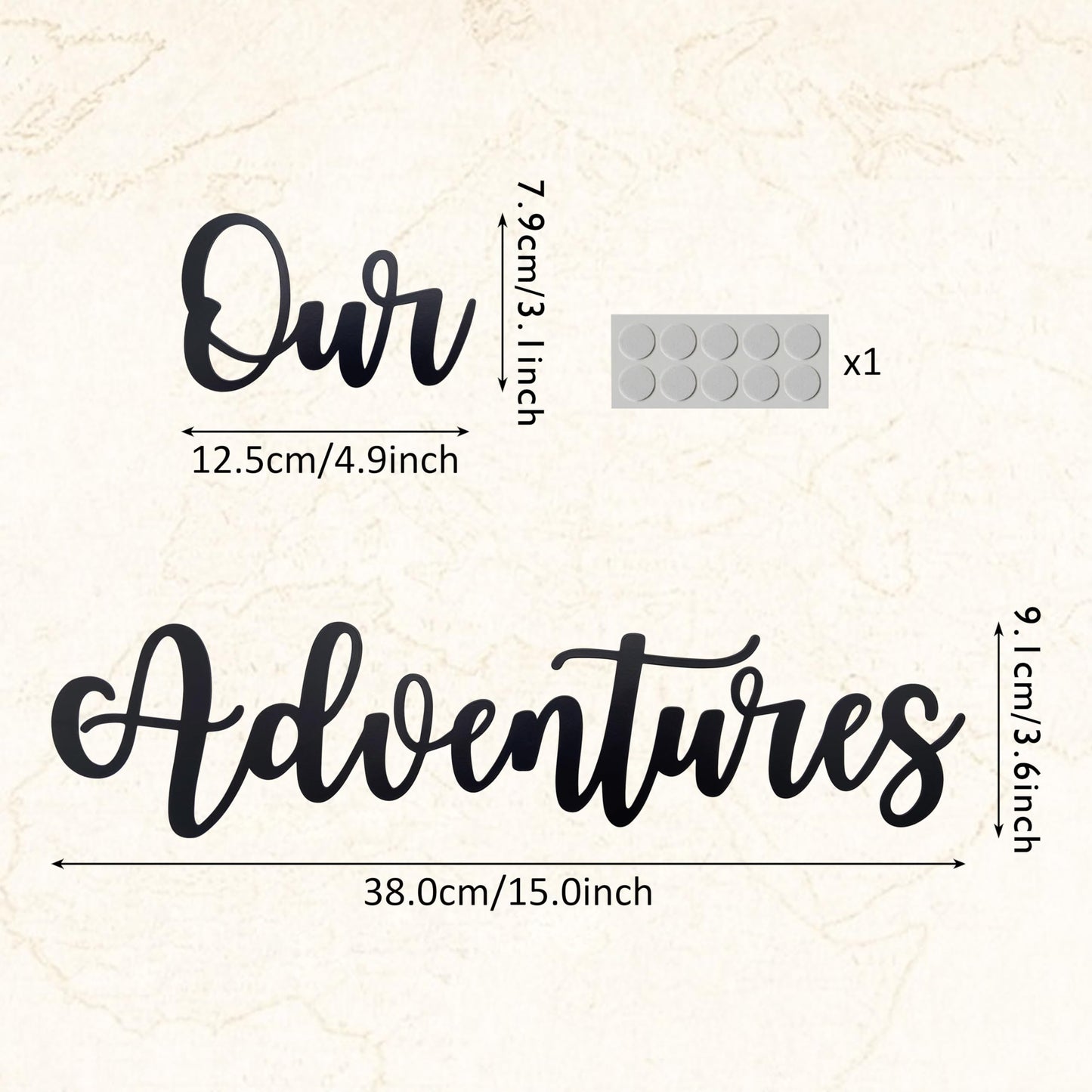 PRIMESTL Travel Wall Art & Adventure Decor – Our Adventure Metal Wall Decorations for RV Decorations, Travel Decor, Unique Design Gift for Travel Lovers, 22.05" x 3.58"