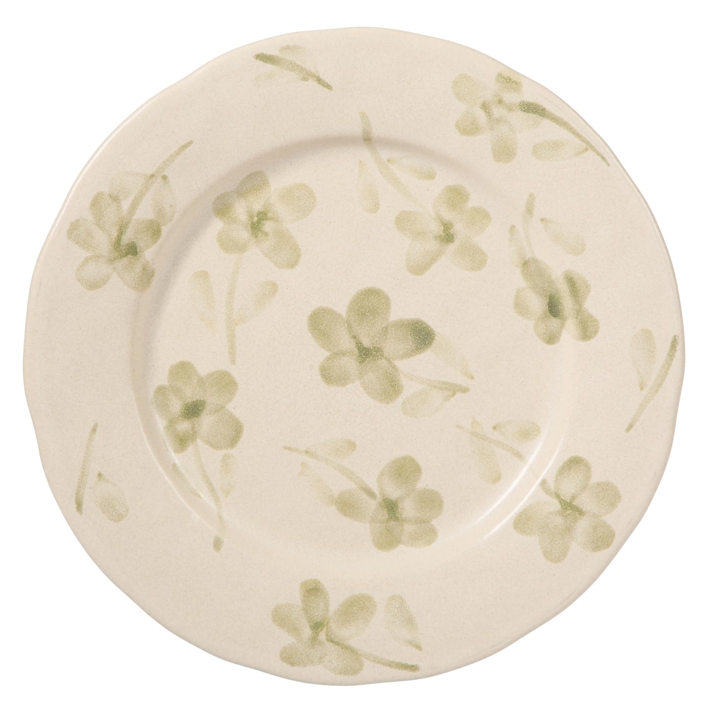 Bloomhouse - 2 Time Oprah's Favorite Things - Made in Portugal Hand Painted 10.8 Inch Dinner Plates Set of 4 - Porto Petals Floral Dish Set - Green Orchid