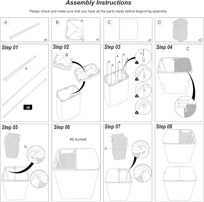 DOKEHOM 160L Extra Large Laundry Hamper with Lid, 2-Section Double Laundry Basket with Removable Mesh Liner Bags, Collapsible Clothes Sorter for Family, Bedroom, Laundry Room, Light Grey