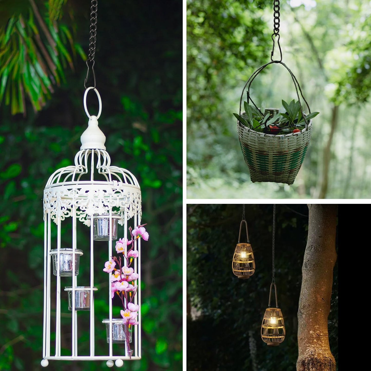 8 Pcs 20 Inch Stained Glass Window Hanging Chains,Black Nickel Plated Metal Sunshine Catchers,Glass Window Panels Chains for Patio,Garden,Indoor Decor