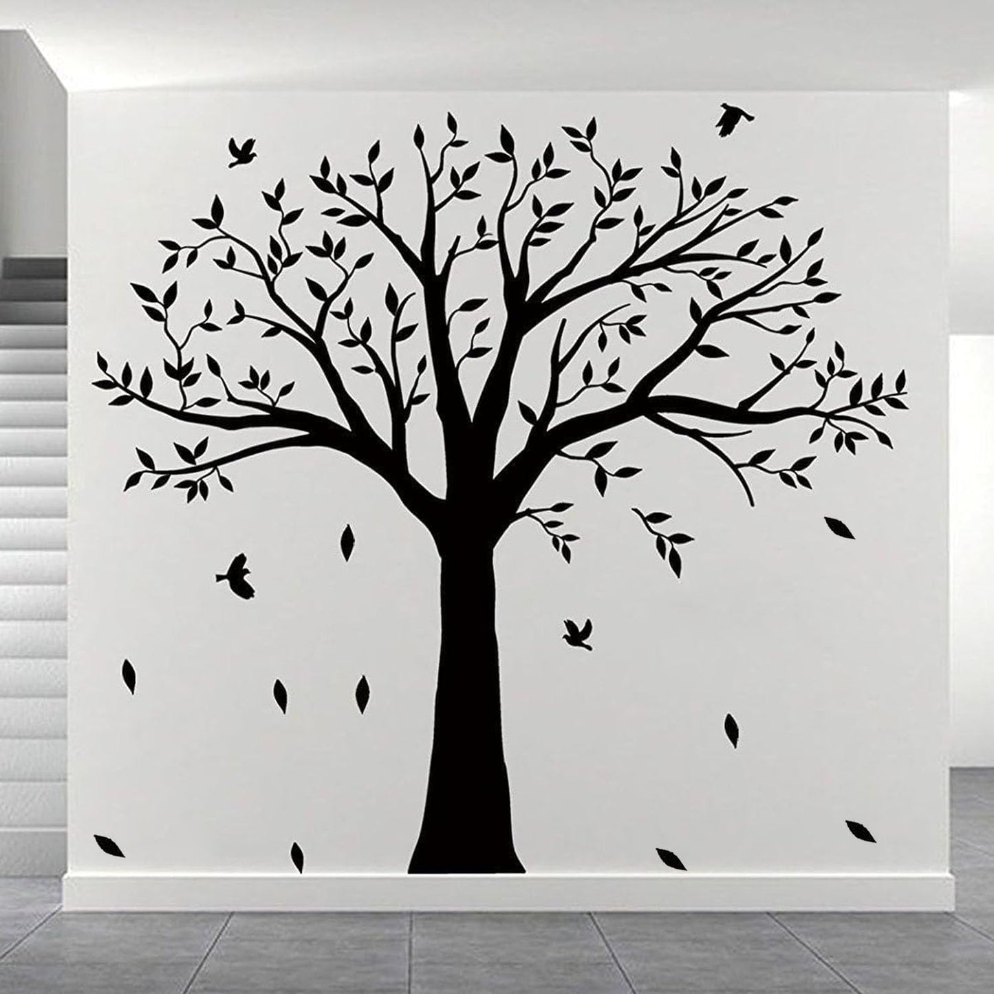 Family Tree Wall Decal - 'Family Like Branches On A Tree' Quote Lettering Wall Sticker for Bedroom Decoration (Black)