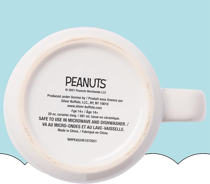 Silver Buffalo Peanuts Snoopy and Woodstock Get Cozy Ceramic Camper Mug, 20 Ounces (Pack of 12)