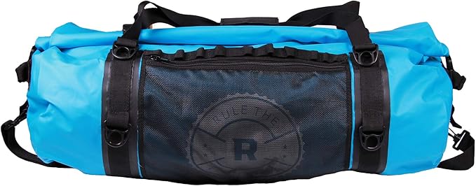 Waterproof Duffle Bag for Travel and Camping with Roll-Top Closure, Durable, All-Weather, and Versatile Dry Bag - Rockagator Mammoth Series (60 Liter, Light Blue)