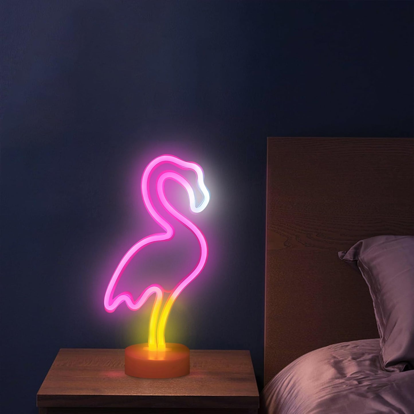 Flamingo Neon Signs LED Light Wall Lamp Home Decor Battery/USB Powered LED Pink Neon Signs Animal Night Light For Bedroom Birthday Wedding Christmas