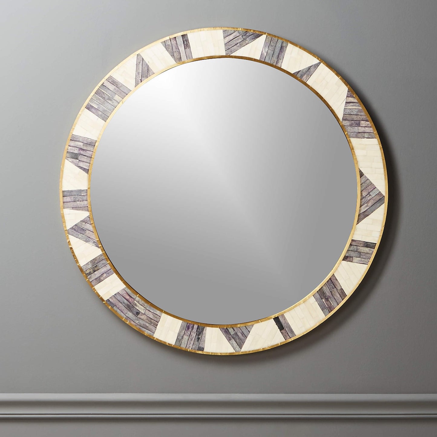 RUDRAKSHA CORPORATION Bone Inlay Mirror Frame Handcrafted Decorative Wooden Frame with Intricate Bone Inlay Pattern for Elegant Home, Living Room, Bedroom and Bathroom Wall Décor