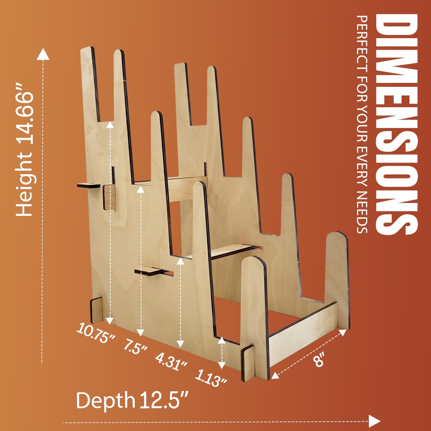 Wood Display Stand - Plates, Art Prints, Artwork, Pictures, Books, Stationery, Records, Magazines & More - Trade Shows, Farmers Markets & At Home Use - Sturdy & Stylish (Natural, Large)…