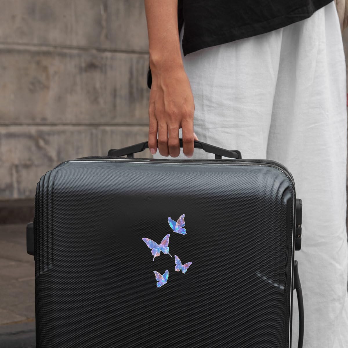 3 Pcs Butterfly Sticker – Aesthetic UV DTF Waterproof Vinyl Decal for Car Mirror, Laptop, Glass, Window, Journals, Symbol of Transformation and Beauty Gift for Women, Teens – 3 Inches (Butterfly)