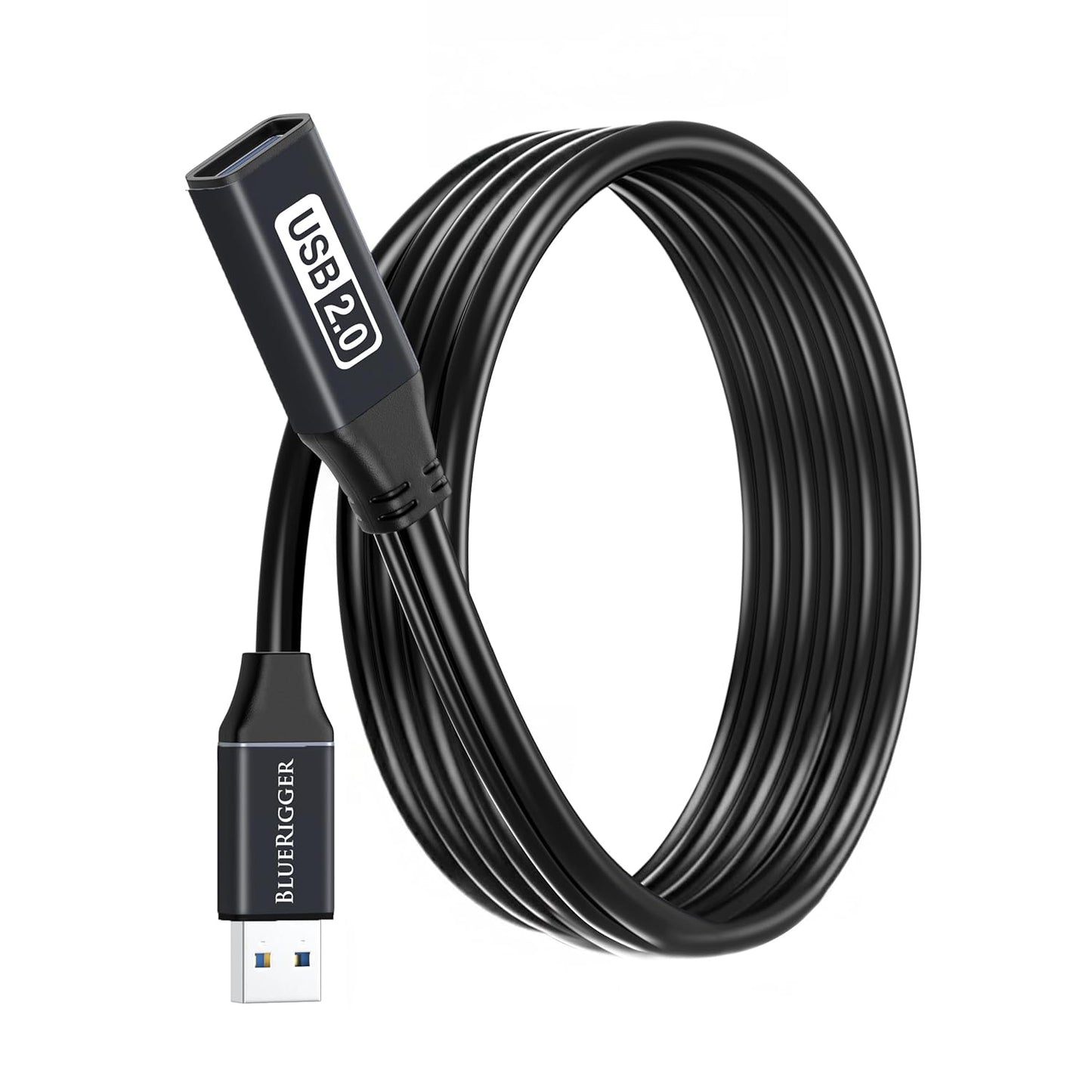 (15FT/5M, USB2.0 BlueRigger USB Extension Cable Long Active Extender, Male to Female Repeater, Data Transfer Cord)