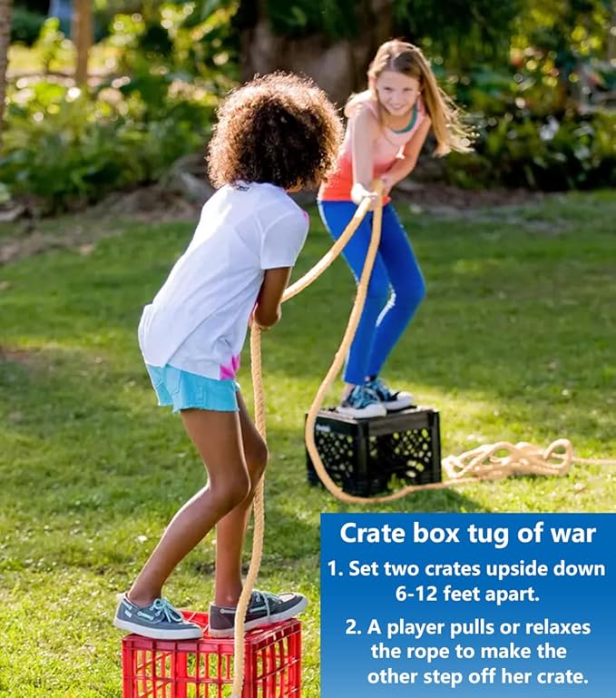 Outdoor Games Tug of War Rope for Kids and Adults, Field Day Family Reunion Birthday Party Games, Outside Lawn Games, Camping Picnic Carnival Games, Team Building Activities