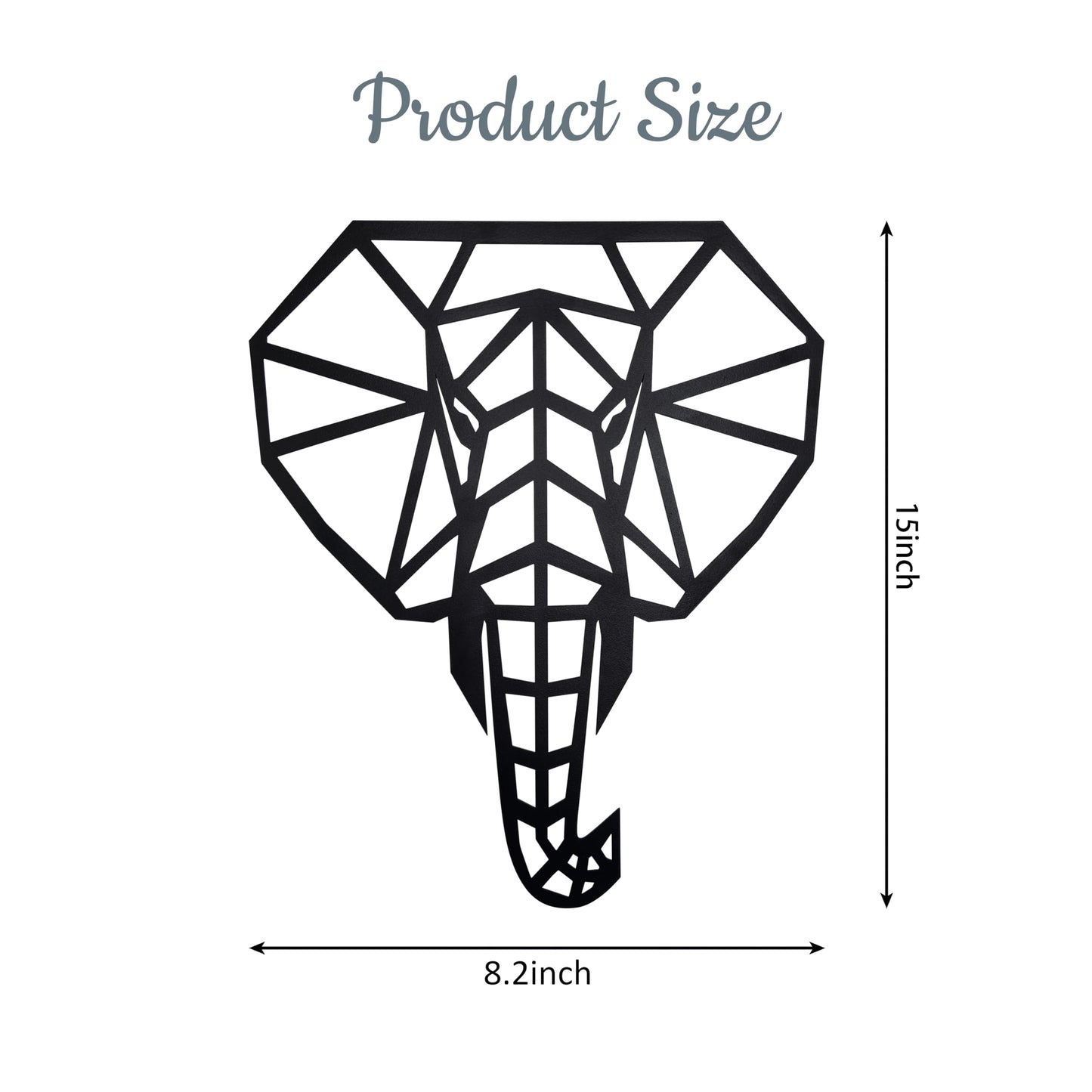Ecqizer Elephant Wall Art - Modern Home Decor Accents Sculptures for Home & Kitchen, 14.5×12 Inch, black