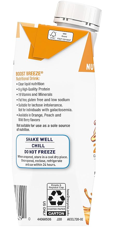 Boost Breeze Nutritional Drink (8 Fl Oz (Pack of 3), Orange)